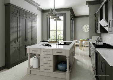 Painted shaker kitchen grey